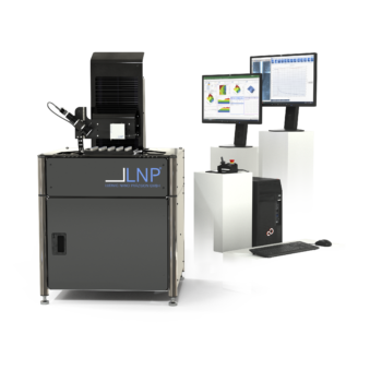 Fully automatic LNP 323 measuring station with workstation in the background.