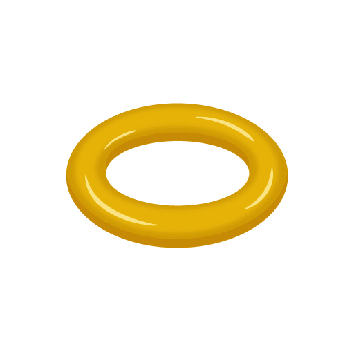 Gelber unbeschädigter O-Ring, der zerstörungsfrei gemessen werden soll